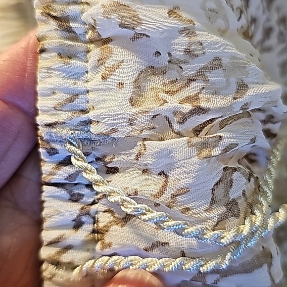 Ruby Road maxi sheer skirt. Size 14 Elastic waist with tie. White/gray. Flowie. - Picture 9 of 10